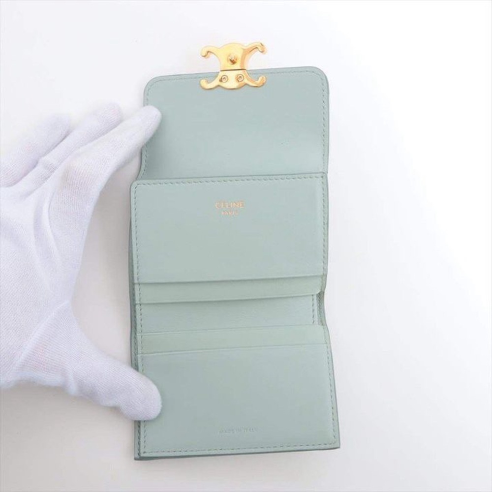 Celine Triomphe Leather Compact Wallet - Picture 3 of 6